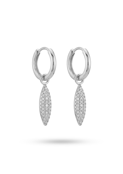 Boucles d'Oreilles Acier Inoxydable Pampille Strass