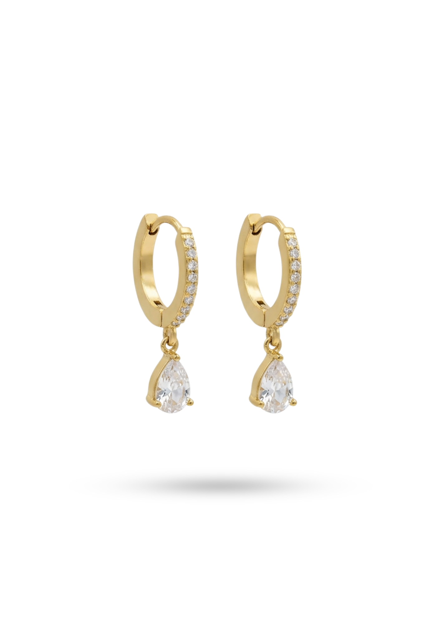 Boucles d'Oreilles Acier Inoxydable Mini Créoles Zircon