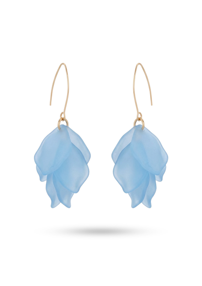 Boucles d'Oreilles Acier Inoxydable Pétale bleu
