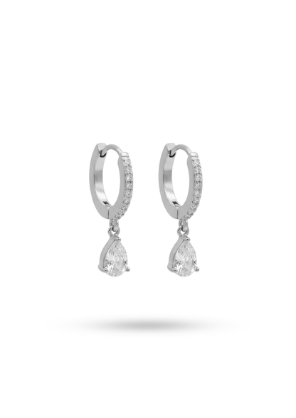 Boucles d'Oreilles Acier Inoxydable Mini Créoles Zircon