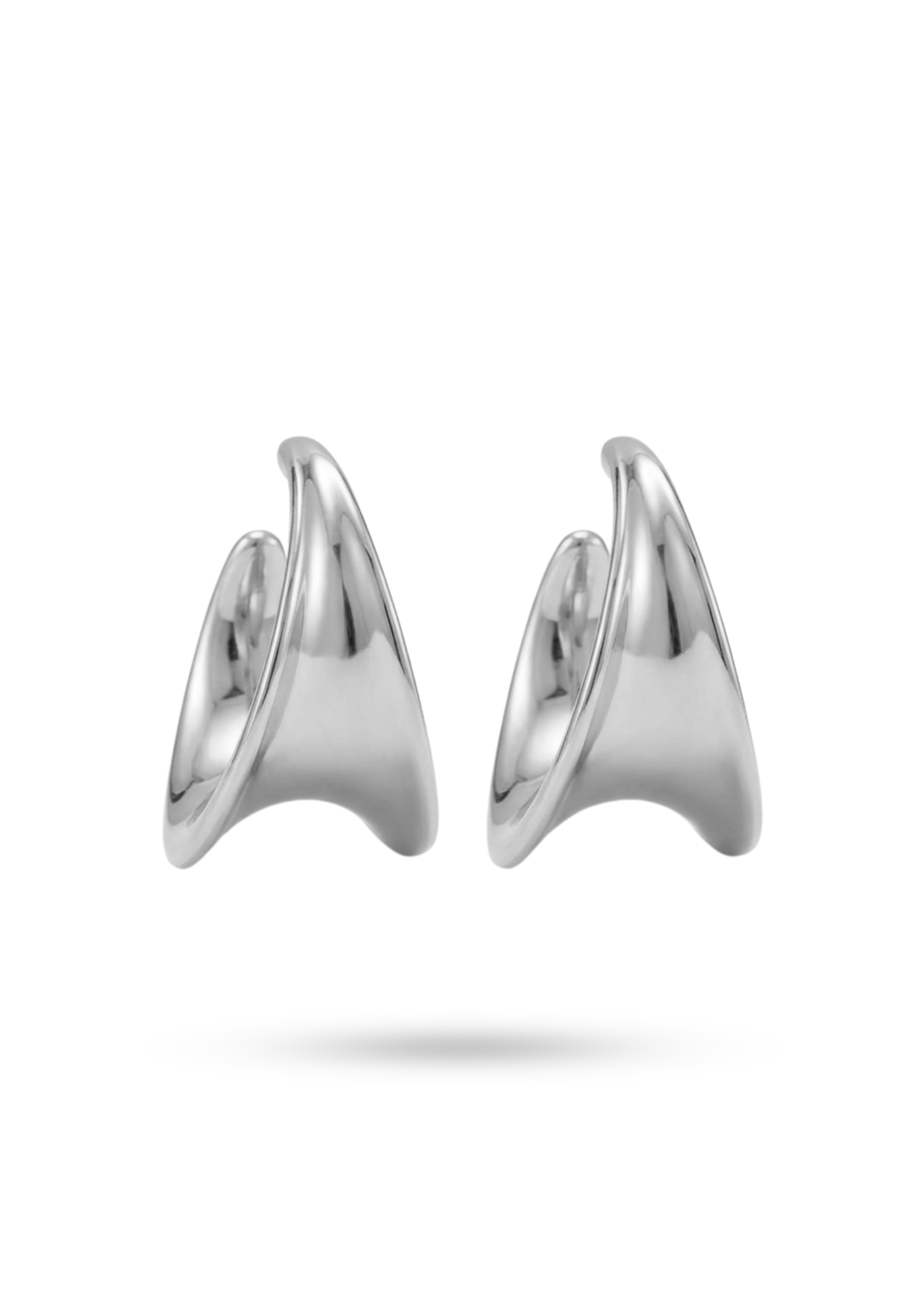 Boucles d'Oreilles Acier Inoxydable Sculpturale