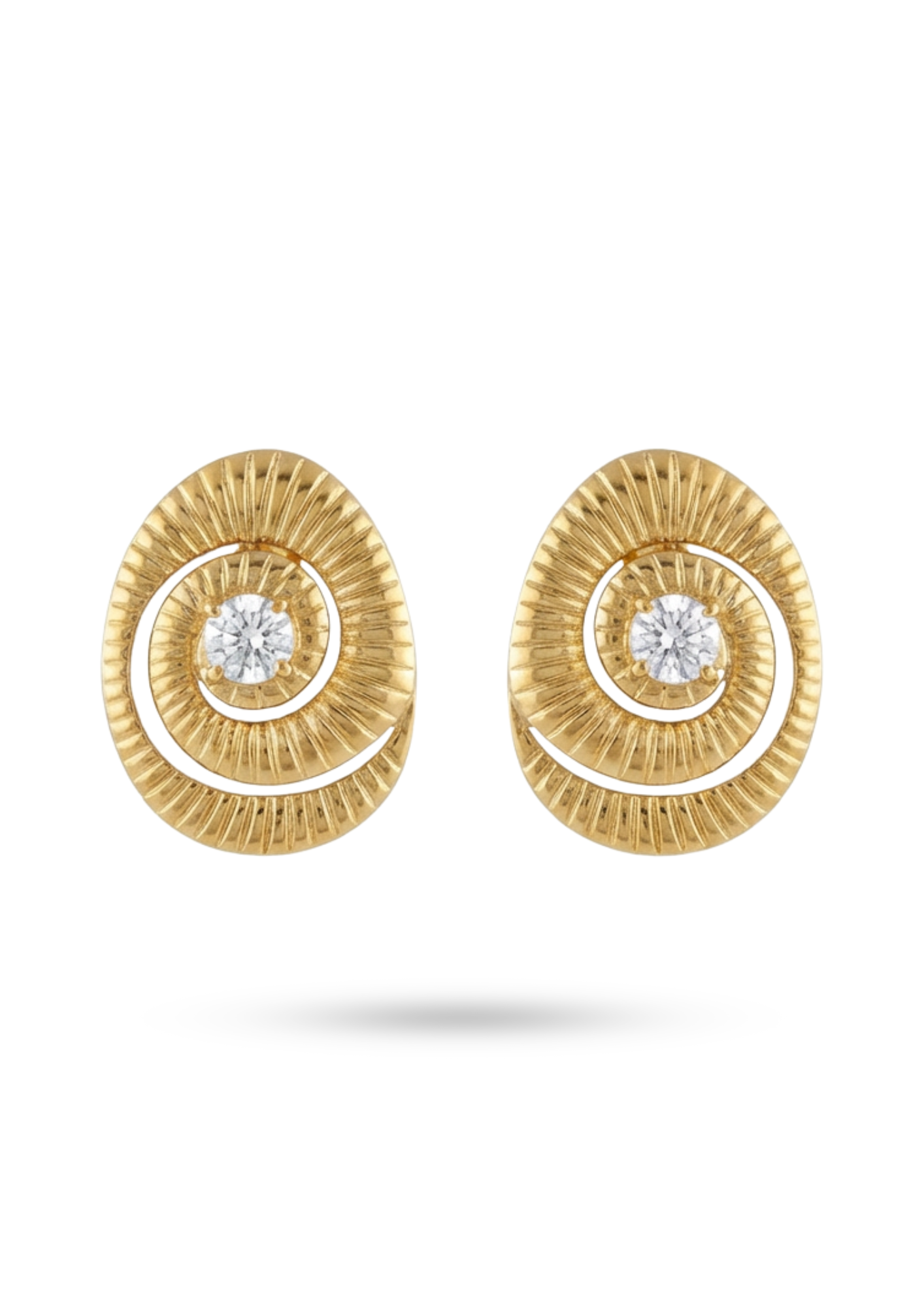 Boucles d'Oreilles Acier Inoxydable Spirale Strass