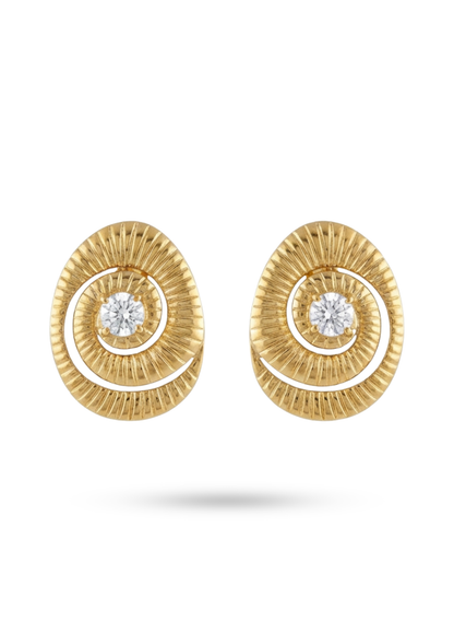 Boucles d'Oreilles Acier Inoxydable Spirale Strass