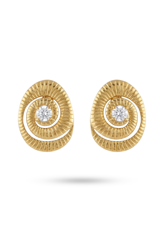 Boucles d'Oreilles Acier Inoxydable Spirale Strass