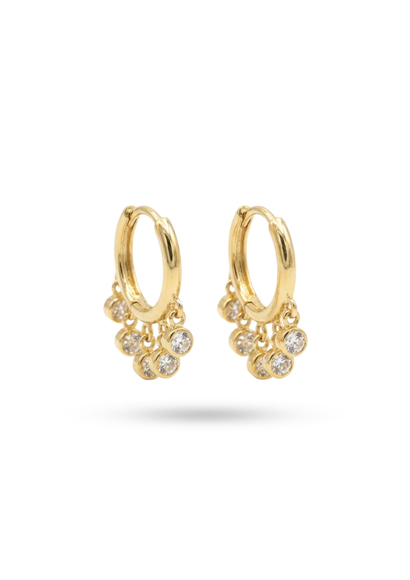 Boucles d'Oreilles Acier Inoxydable Mini Créoles Strass