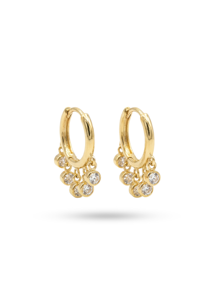 Boucles d'Oreilles Acier Inoxydable Mini Créoles Strass