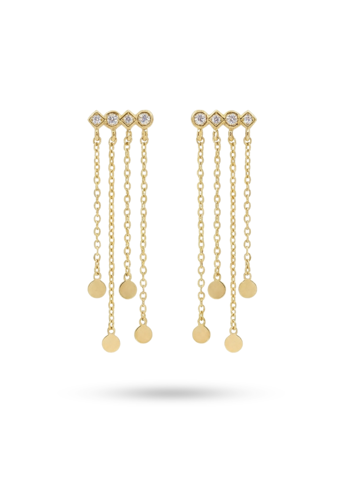 Boucles d'Oreilles Acier Inoxydable Strass Chaîne