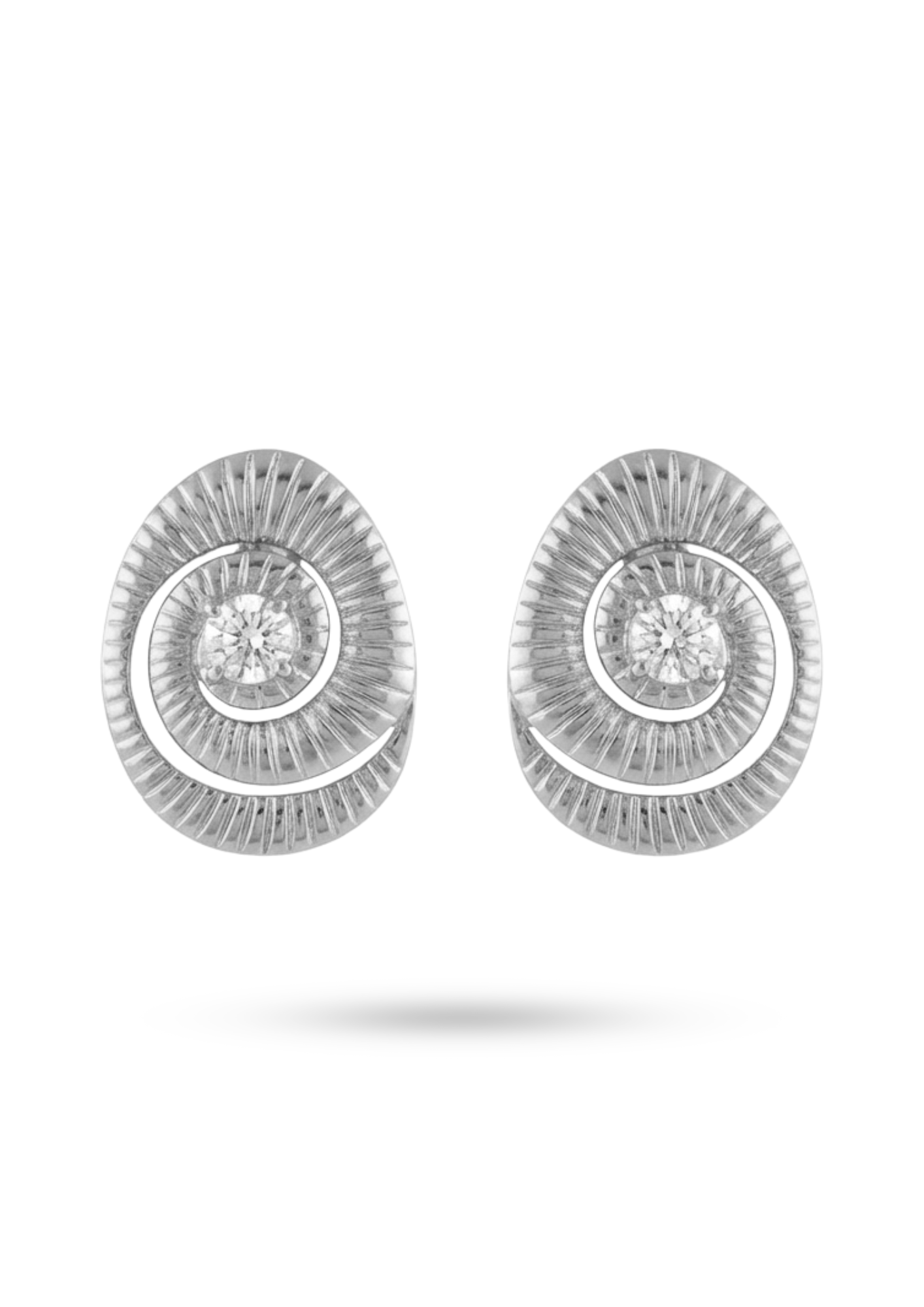 Boucles d'Oreilles Acier Inoxydable Spirale Strass