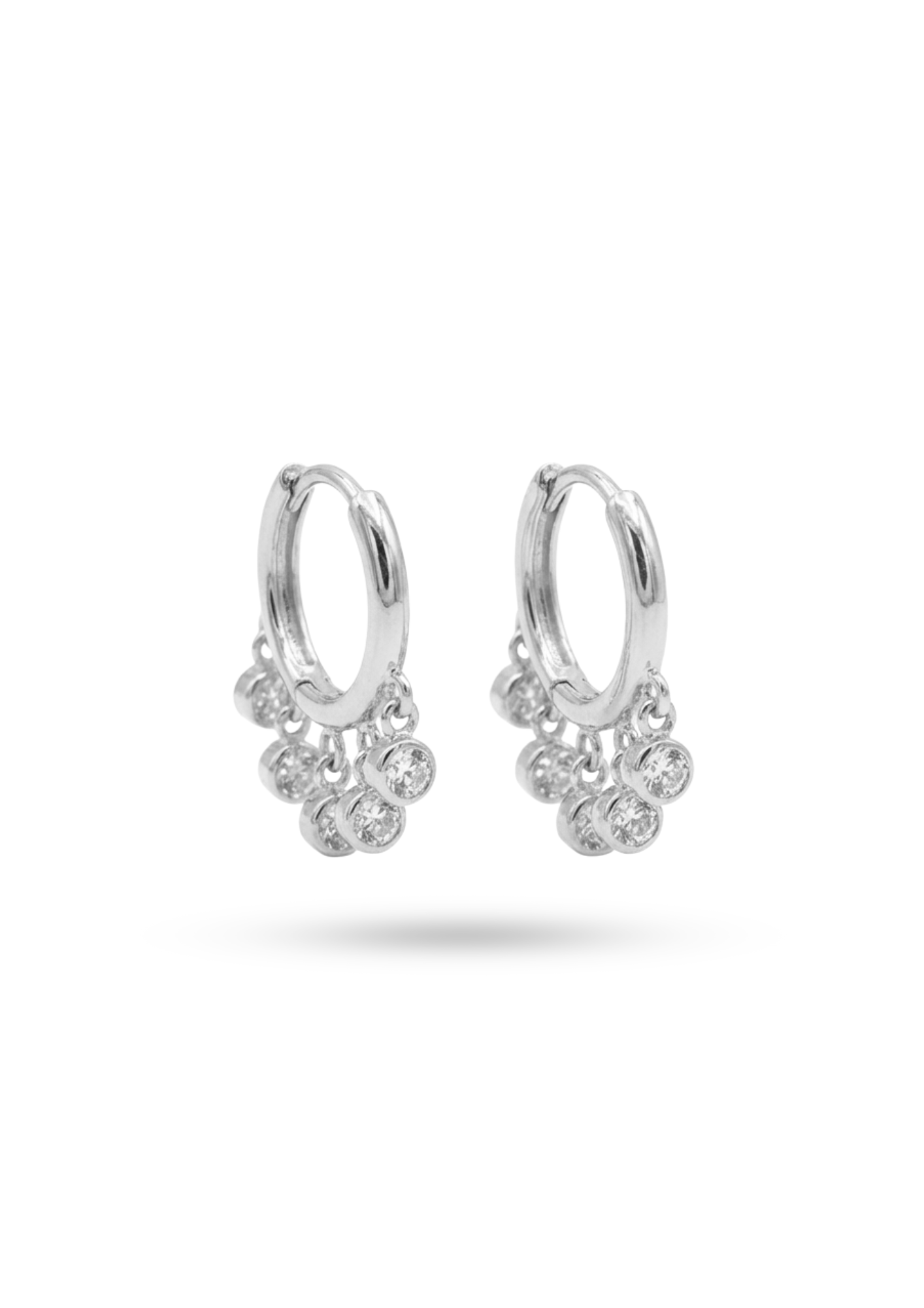 Boucles d'Oreilles Acier Inoxydable Mini Créoles Strass