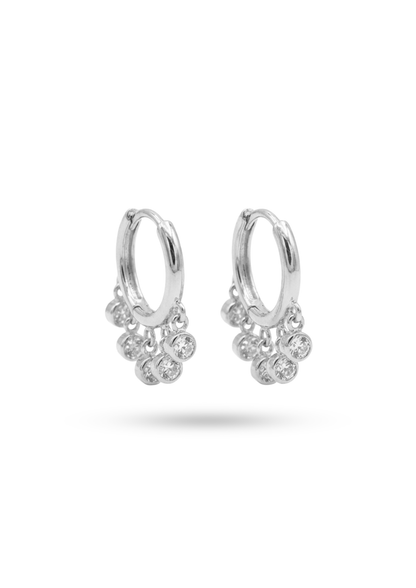 Boucles d'Oreilles Acier Inoxydable Mini Créoles Strass