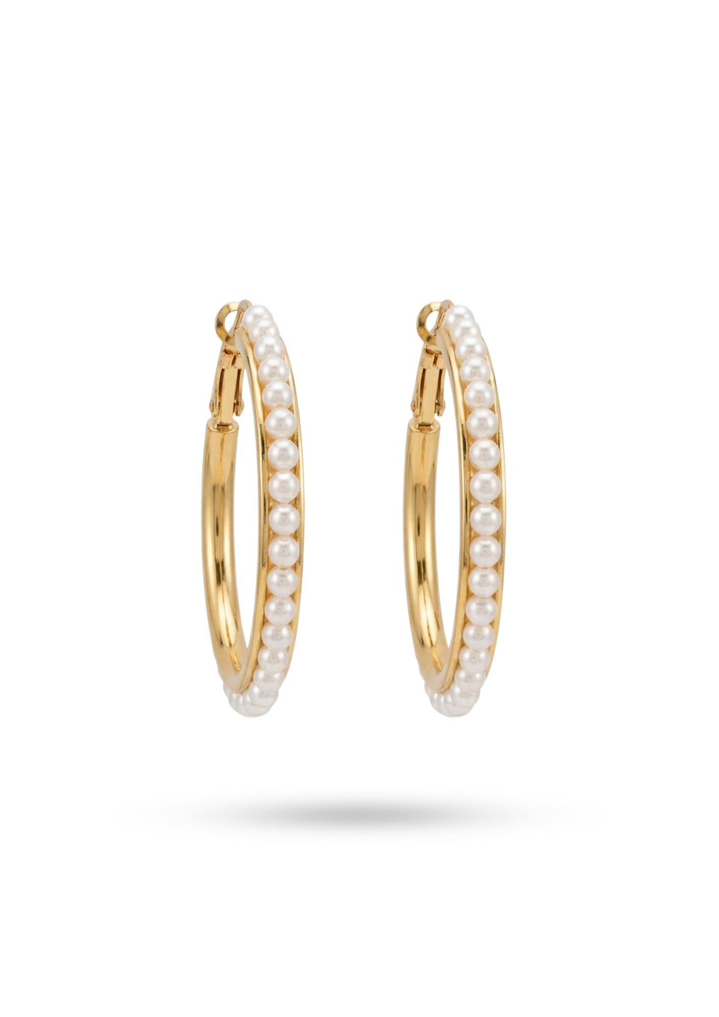 Boucles d'Oreilles Acier Inoxydable Créoles Perles