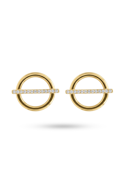 Boucles d'Oreilles Acier Inoxydable Cercle Barre