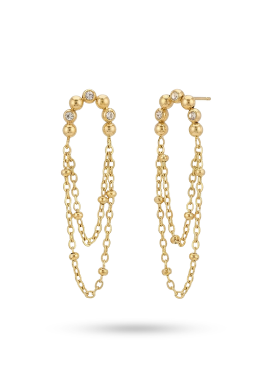 Boucles d'Oreilles Acier Inoxydable Chaînette