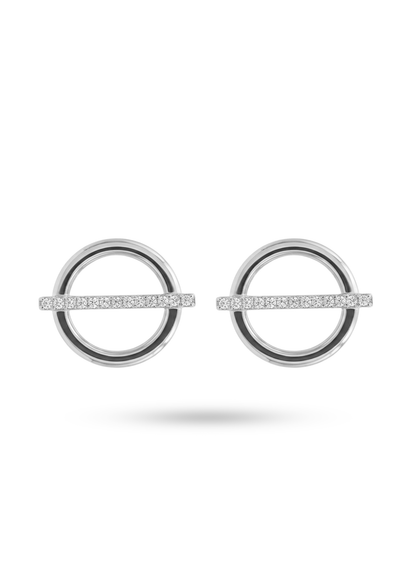 Boucles d'Oreilles Acier Inoxydable Cercle Barre