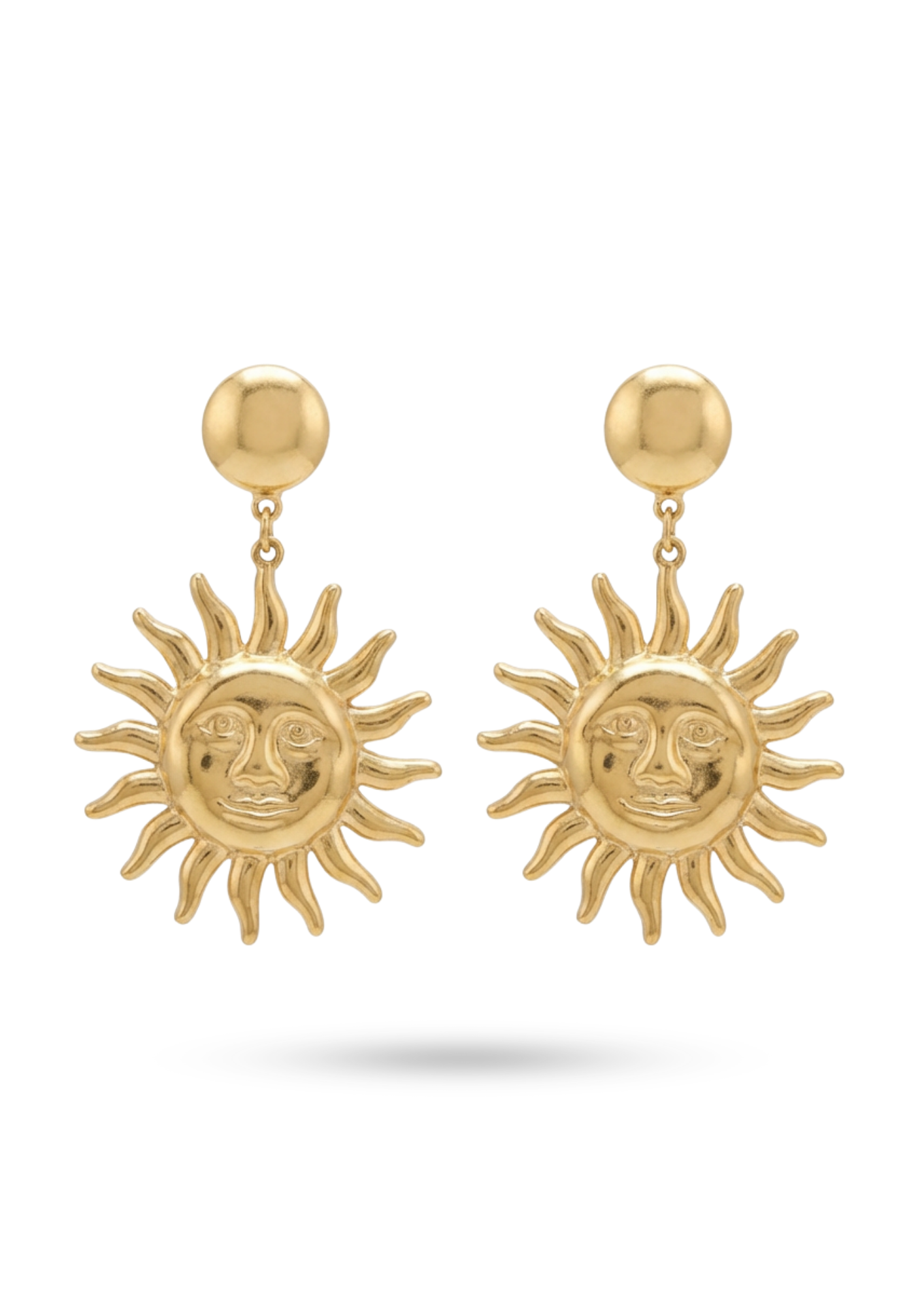 Boucles d'Oreilles Acier Inoxydable Pendantes Soleil