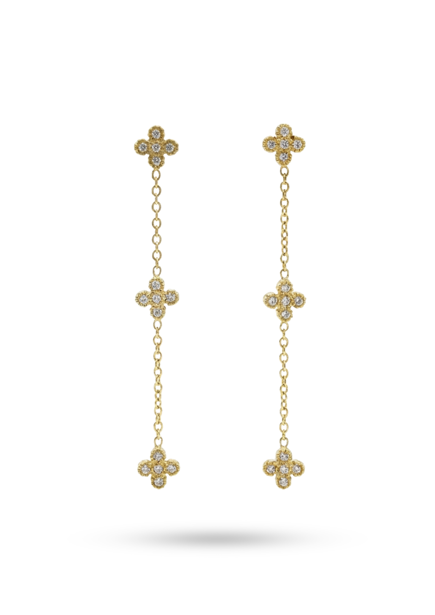 Boucles d'Oreilles Acier Inoxydable Triple Trèfle