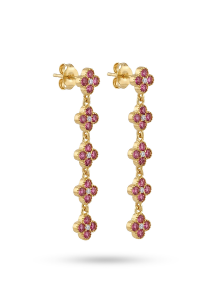 Boucles d'Oreilles Acier Inoxydable Pendantes Trèfle