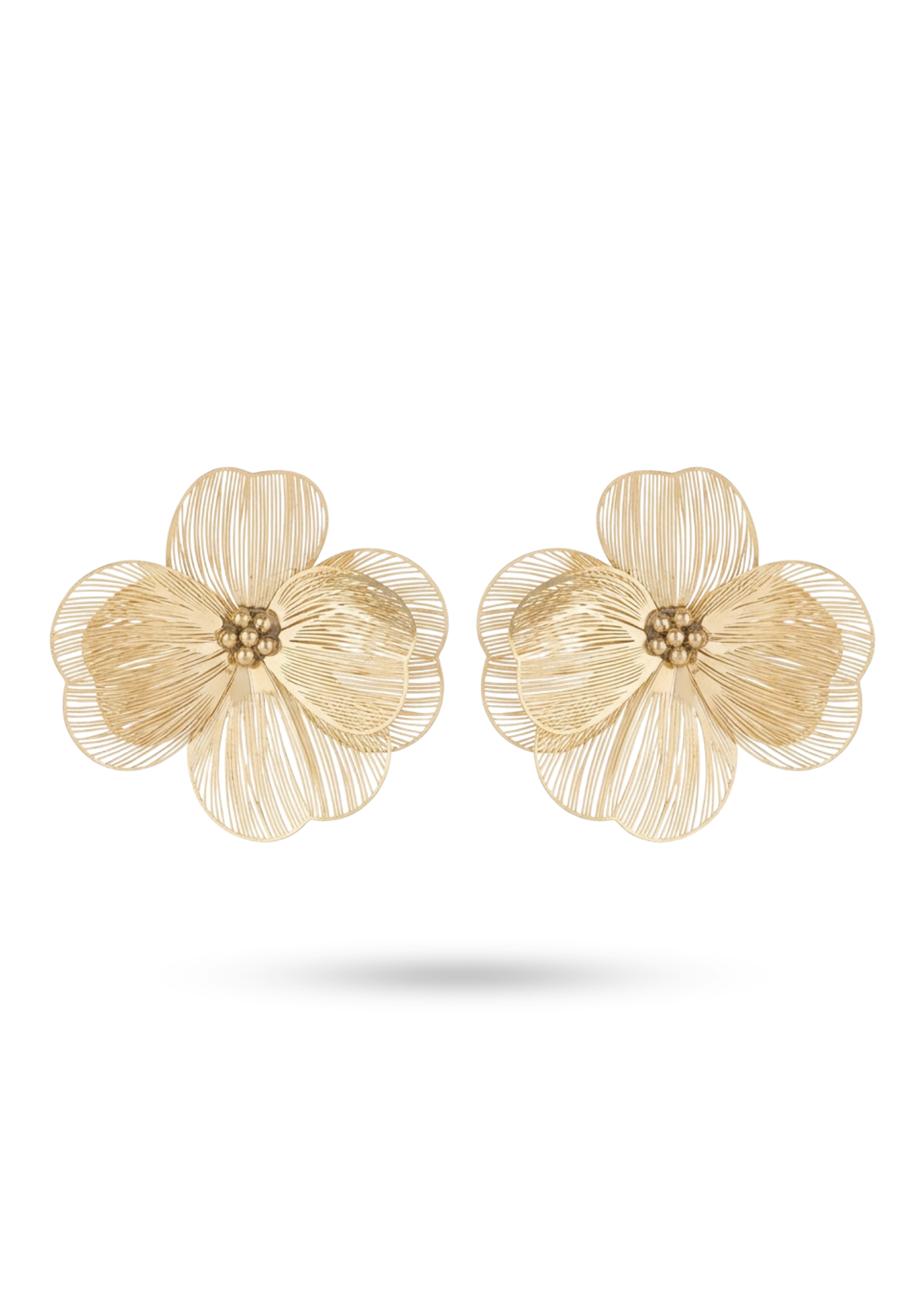 Boucles d'Oreilles Acier Inoxydable Grande Fleur