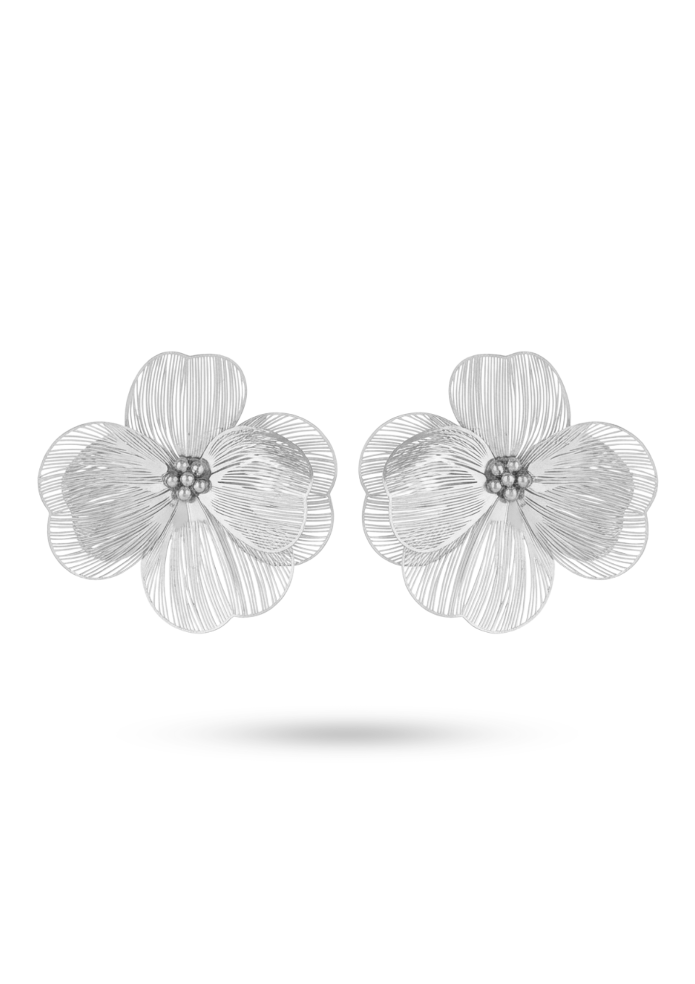 Boucles d'Oreilles Acier Inoxydable Grande Fleur