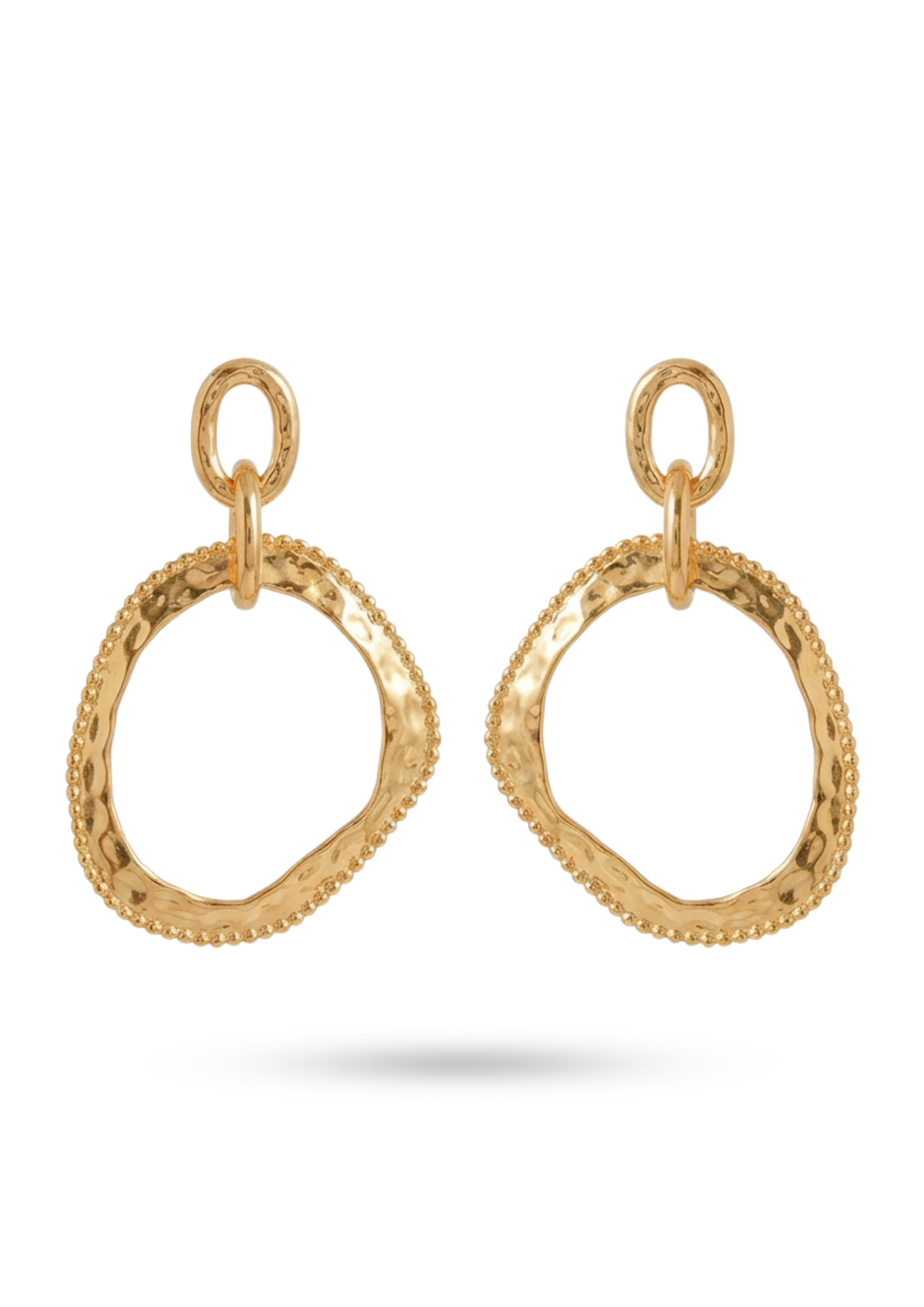 Boucles d'Oreilles Acier Inoxydable Anneaux Martelés