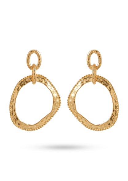 Boucles d'Oreilles Acier Inoxydable Anneaux Martelés