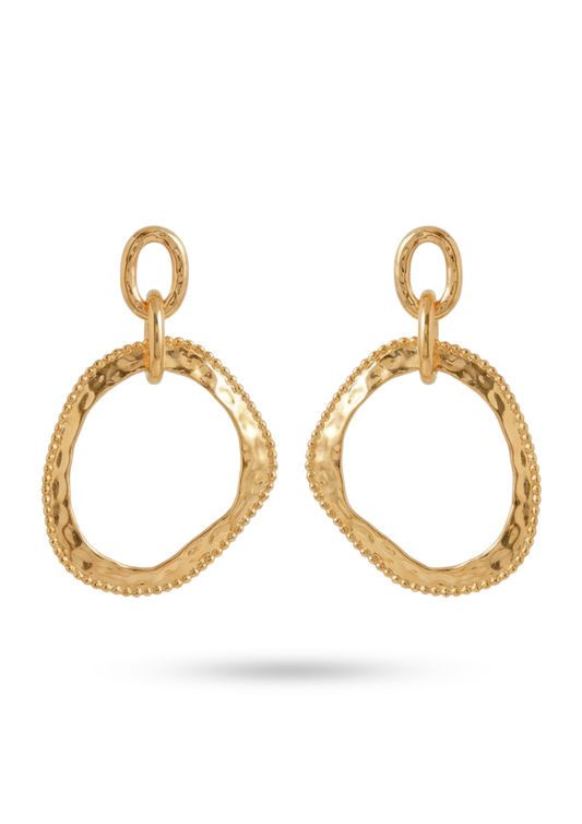Boucles d'Oreilles Acier Inoxydable Anneaux Martelés