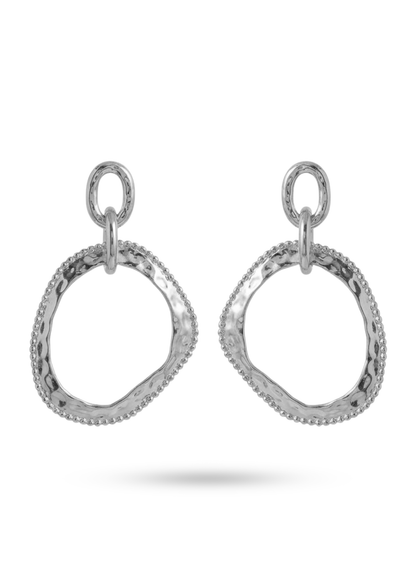 Boucles d'Oreilles Acier Inoxydable Anneaux Martelés