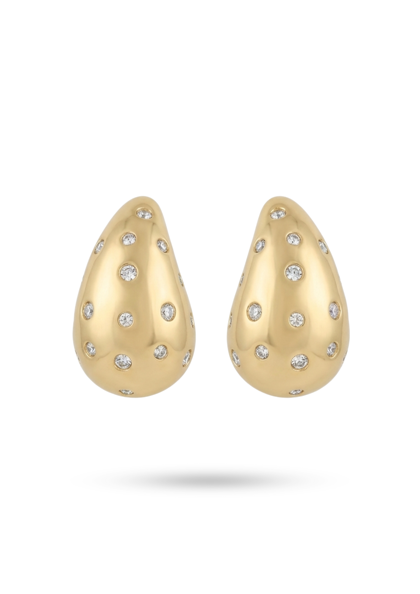 Boucles d'Oreilles Acier Inoxydable Goutte Strass