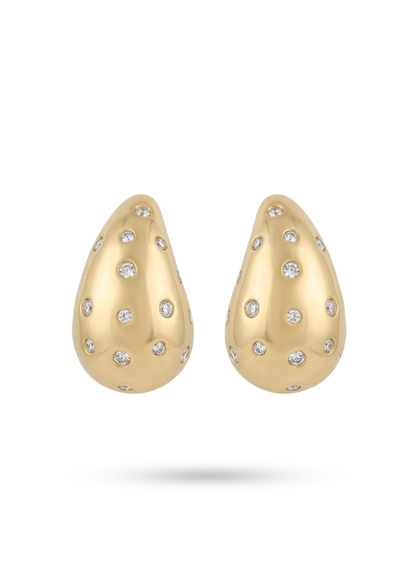 Boucles d'Oreilles Acier Inoxydable Goutte Strass