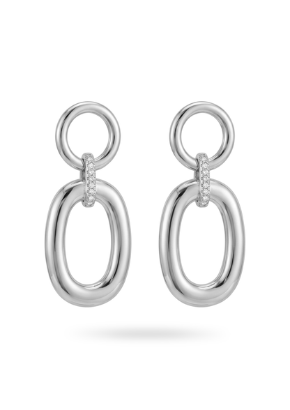 Boucles d'Oreilles Acier Inoxydable Spirales Pendantes