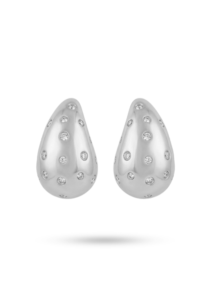 Boucles d'Oreilles Acier Inoxydable Goutte Strass