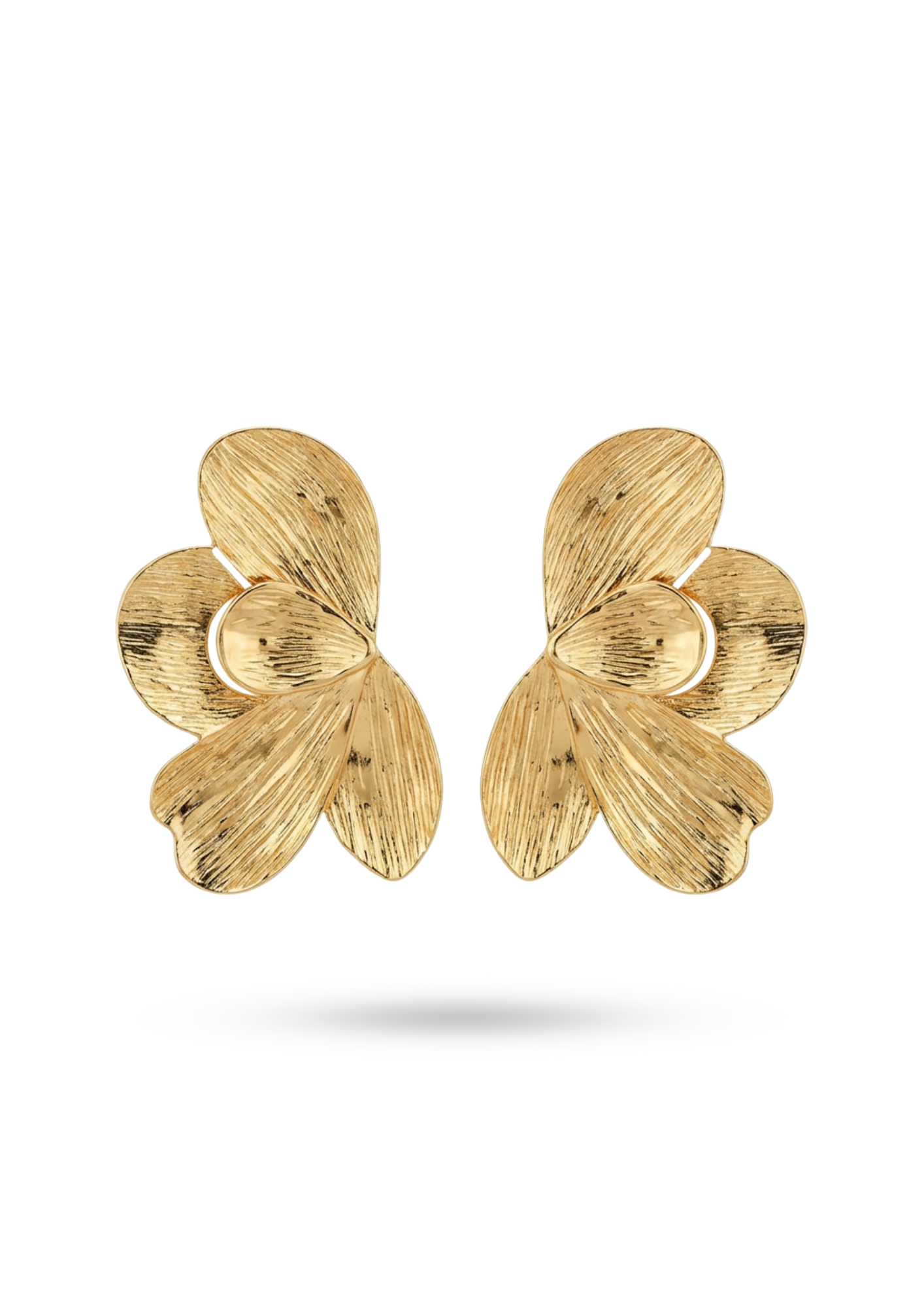 Boucles d'Oreilles Acier Inoxydable Demi Fleur