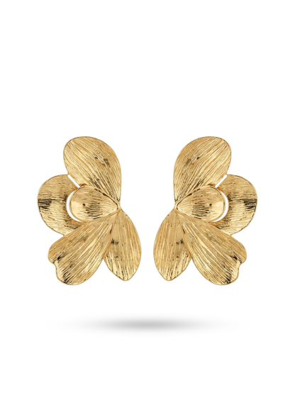 Boucles d'Oreilles Acier Inoxydable Demi Fleur
