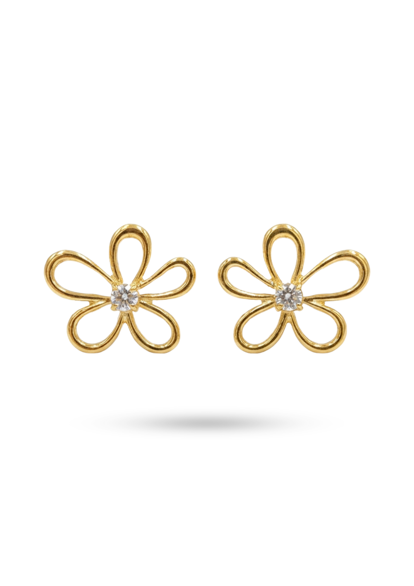 Boucles d'Oreilles Acier Inoxydable Fleur Ajourée