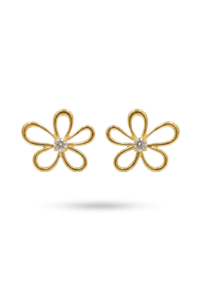 Boucles d'Oreilles Acier Inoxydable Fleur Ajourée