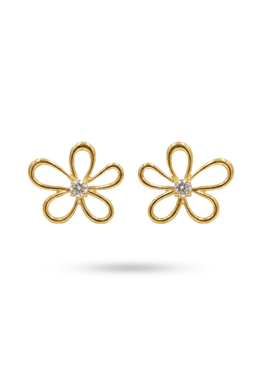 Boucles d'Oreilles Acier Inoxydable Fleur Ajourée