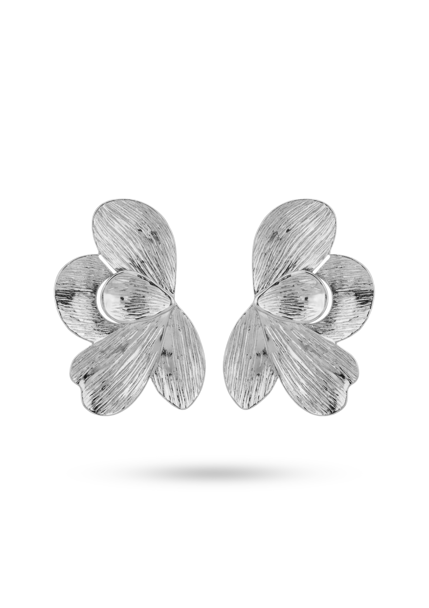 Boucles d'Oreilles Acier Inoxydable Demi Fleur