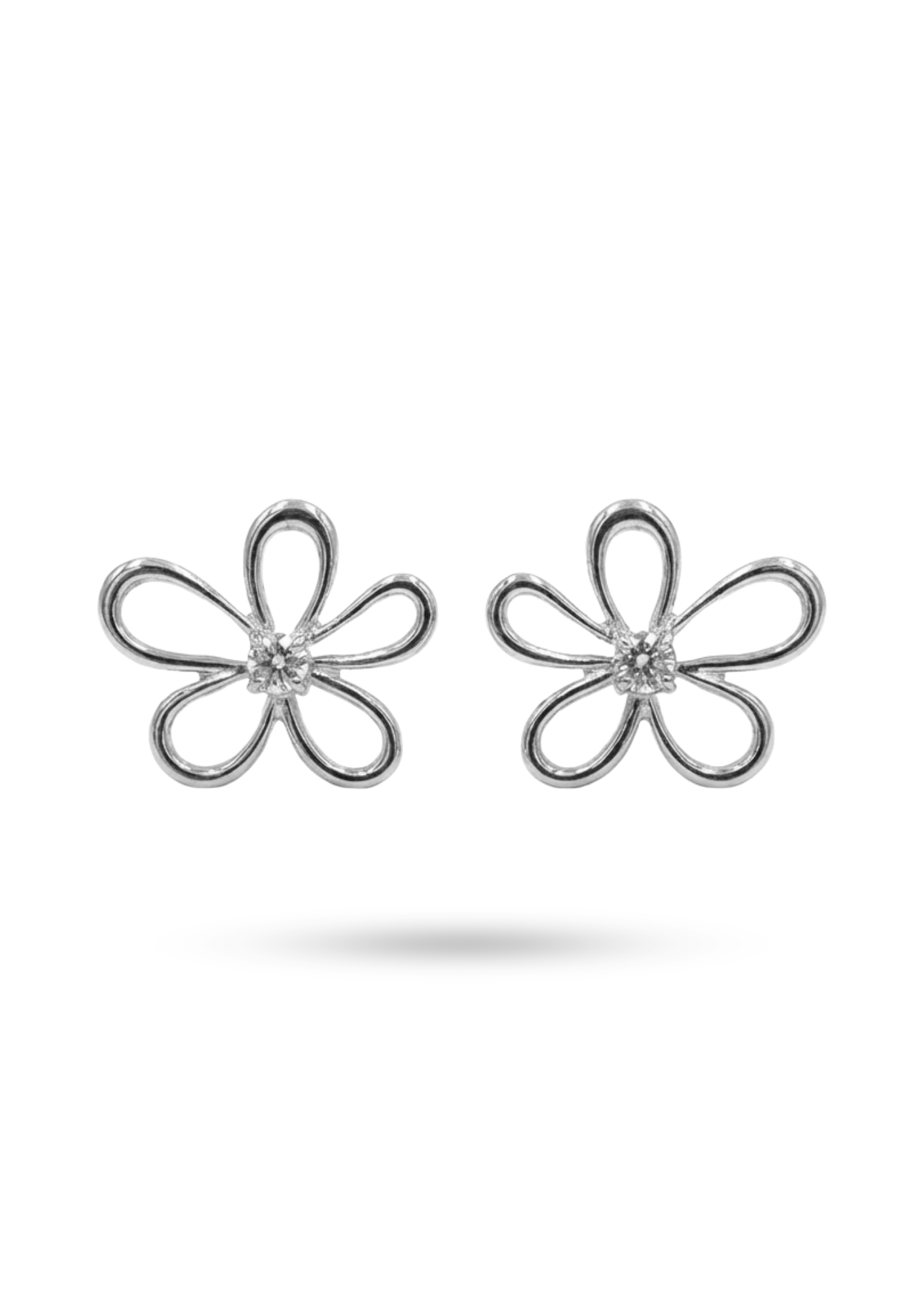 Boucles d'Oreilles Acier Inoxydable Fleur Ajourée