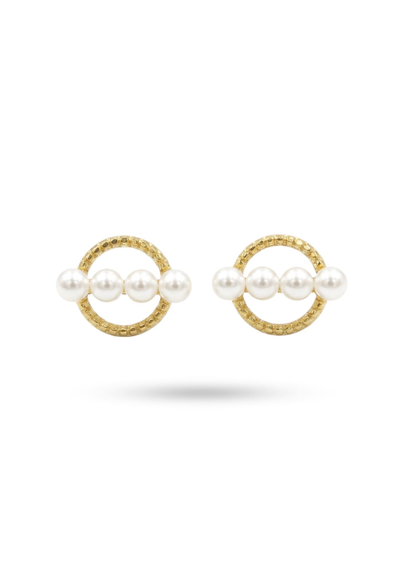 Boucles d'Oreilles Acier Inoxydable Cercle Perle