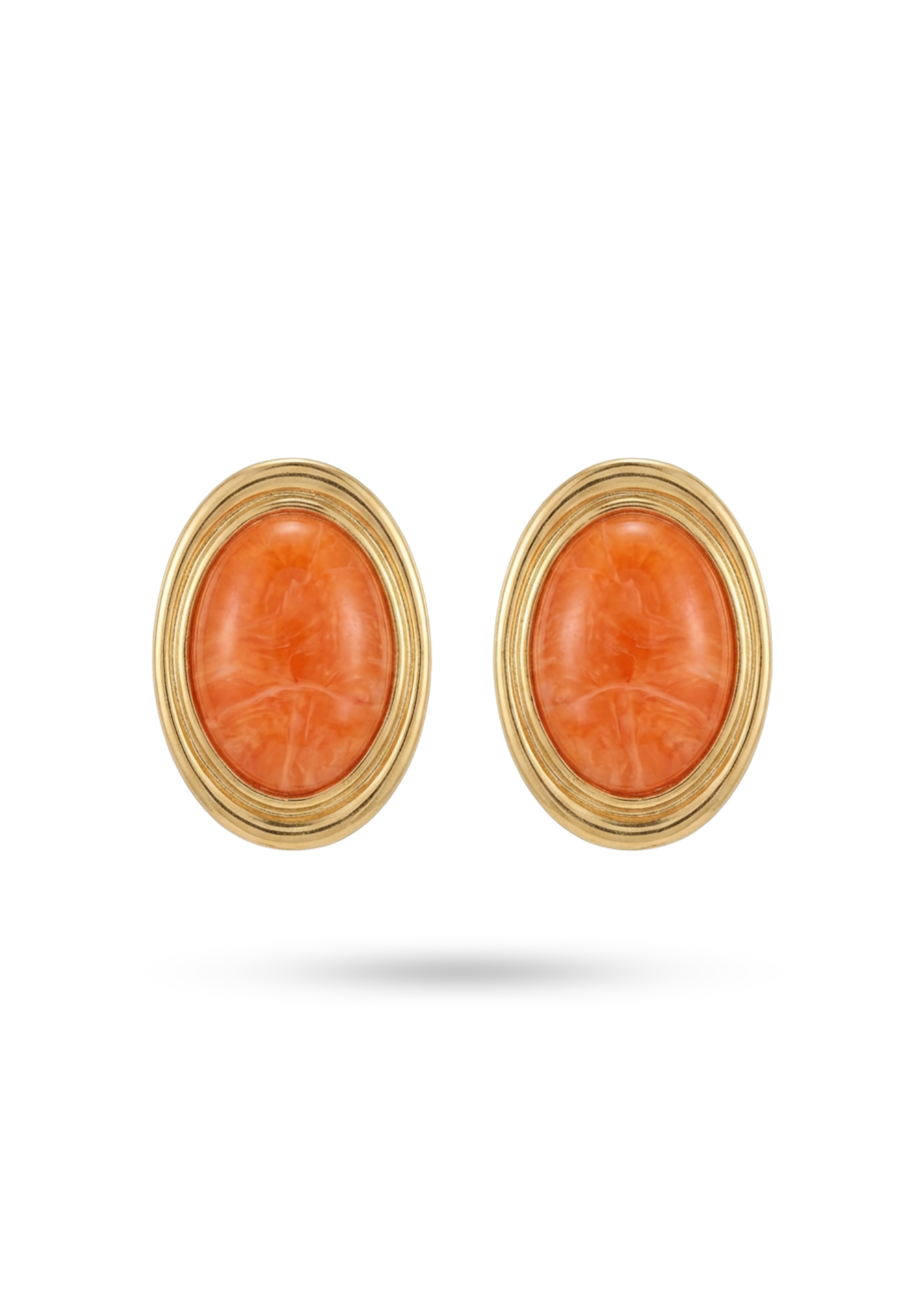 Boucles d'Oreilles Acier Inoxydable Vintage Orange