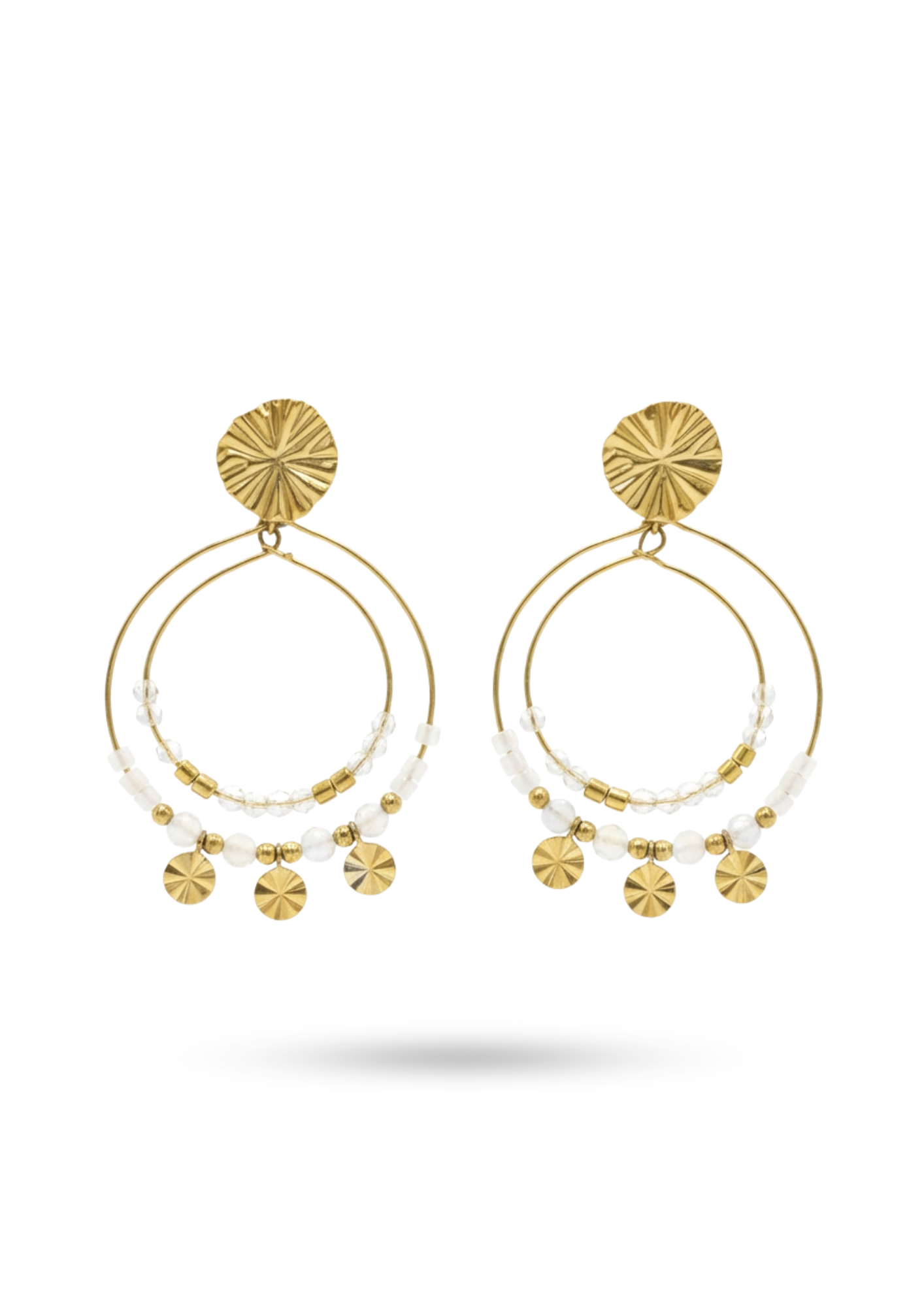 Boucles d'Oreilles Acier Inoxydable Perles Bohème