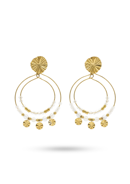 Boucles d'Oreilles Acier Inoxydable Perles Bohème