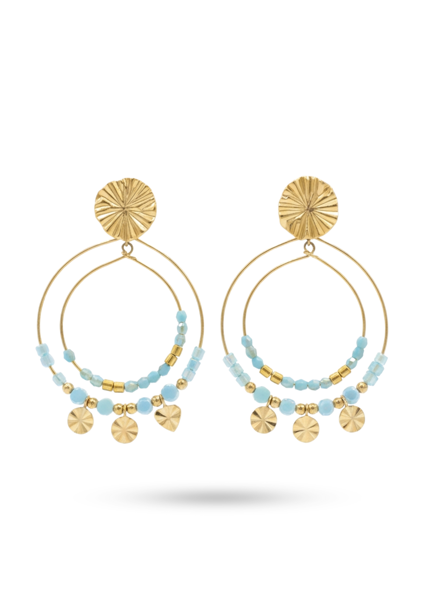 Boucles d'Oreilles Acier Inoxydable Perles Bohème pas cher
