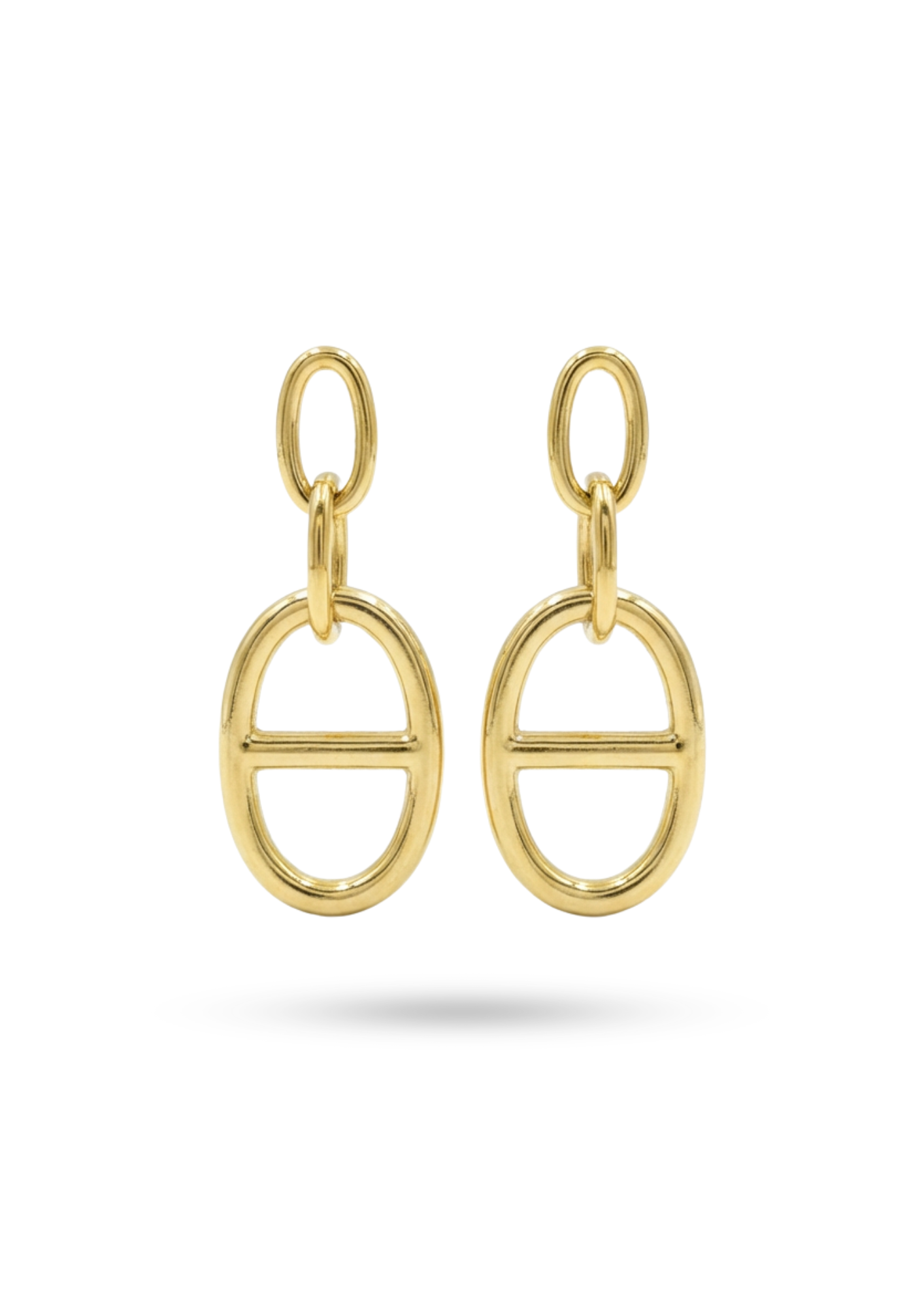Boucles d'Oreilles Acier Inoxydable Breloque Maille Marine