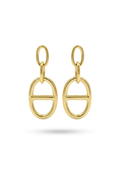 Boucles d'Oreilles Acier Inoxydable Breloque Maille Marine