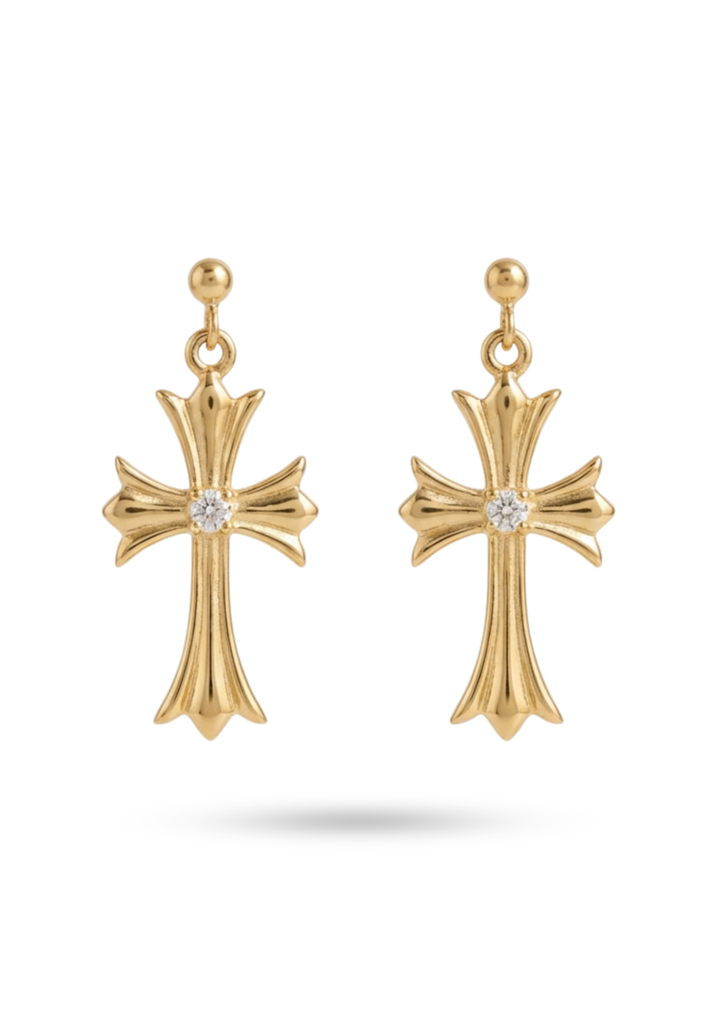 Boucles d'Oreilles Acier Inoxydable Croix Gothique
