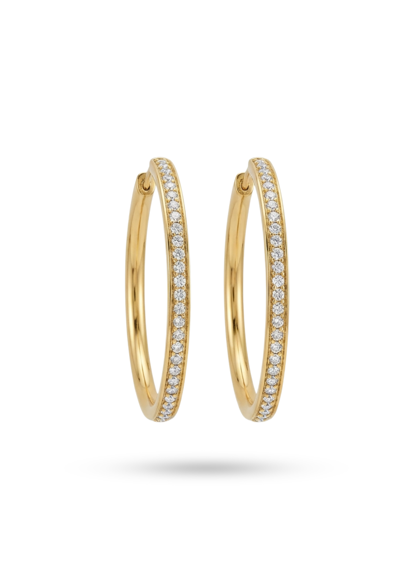 Boucles d'Oreilles Acier Inoxydable Créoles Zircon