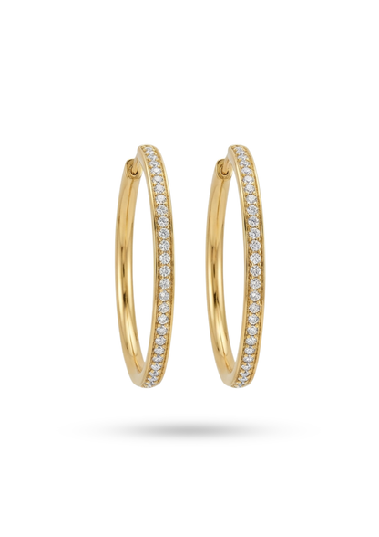 Boucles d'Oreilles Acier Inoxydable Créoles Zircon