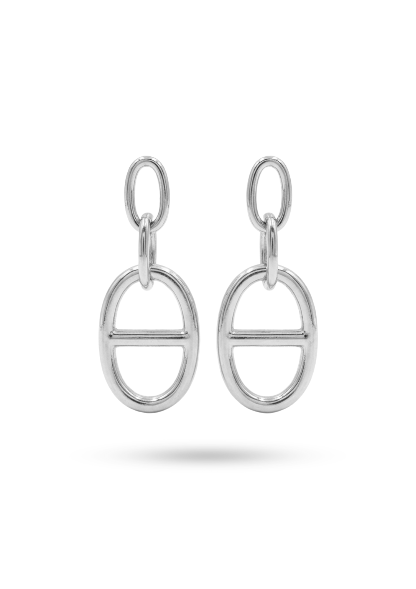 Boucles d'Oreilles Acier Inoxydable Breloque Maille Marine