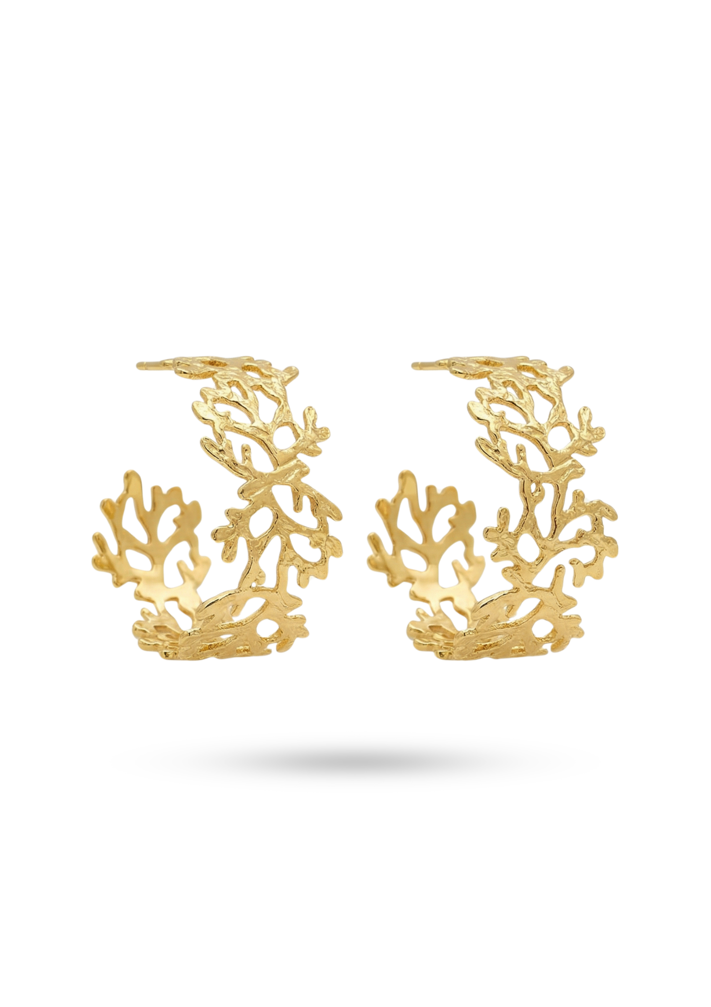 Boucles d'Oreilles Acier Inoxydable Créoles Corail